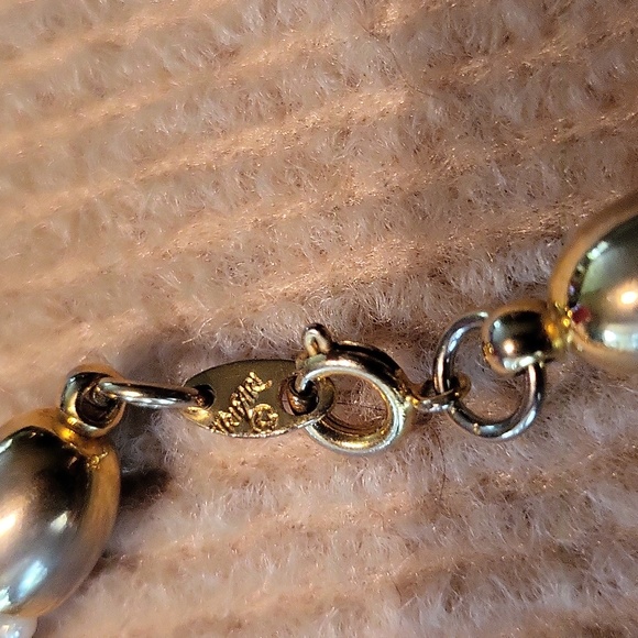 Trifari Twisted Rope Bracelet Faux Seed Pearl and Gold - Picture 8 of 8